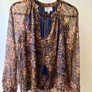 Flowy silk Johnny Was blouse